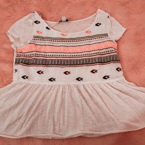 sheer embroidered detail beachy shirt.